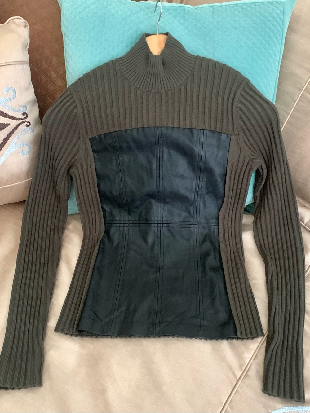 NWT Alp N Rock Ciara Ski Ribbed Vegan Leather Sweater